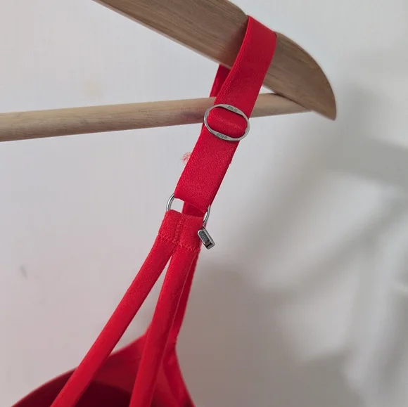 Aerie | Real Good Sunnie Demi Push Up Strappy Convertible Bra In Holiday Red - Picture 11 of 12